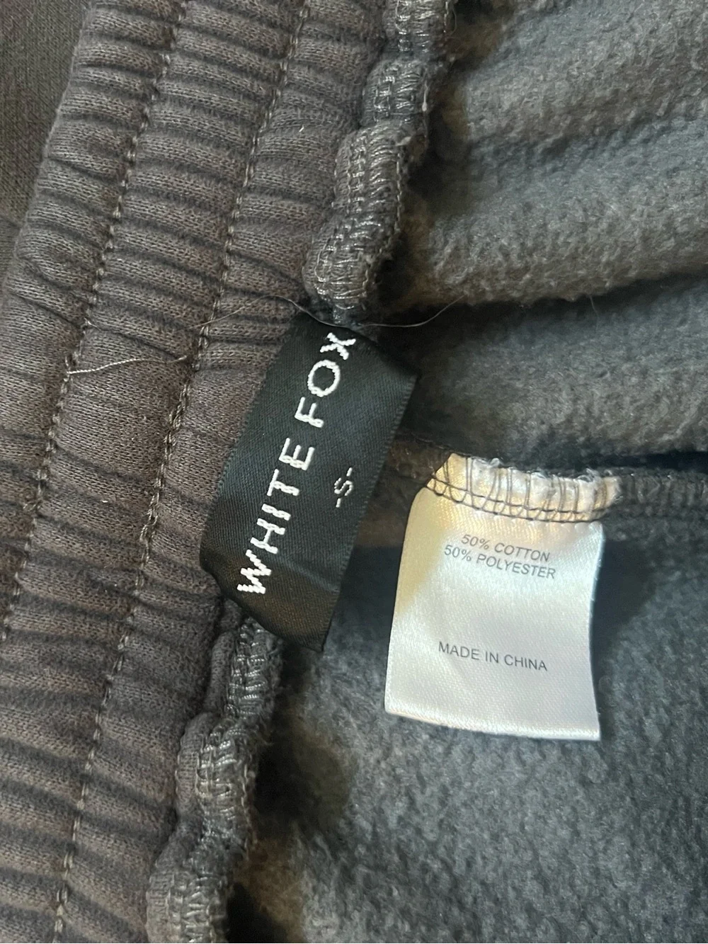 White Fox Boutique Black Joggers with Pink Logo - Picture 2 of 2